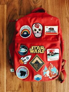 how to sew a patch on a backpack